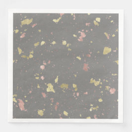 Guardanapo De Papel De Jantar Matar Cinzas Douradas e Rosa Douradas Flocos Escur