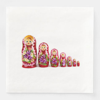 Guardanapo De Papel De Jantar Matryoshka Wooden Culture Symbol - Russo