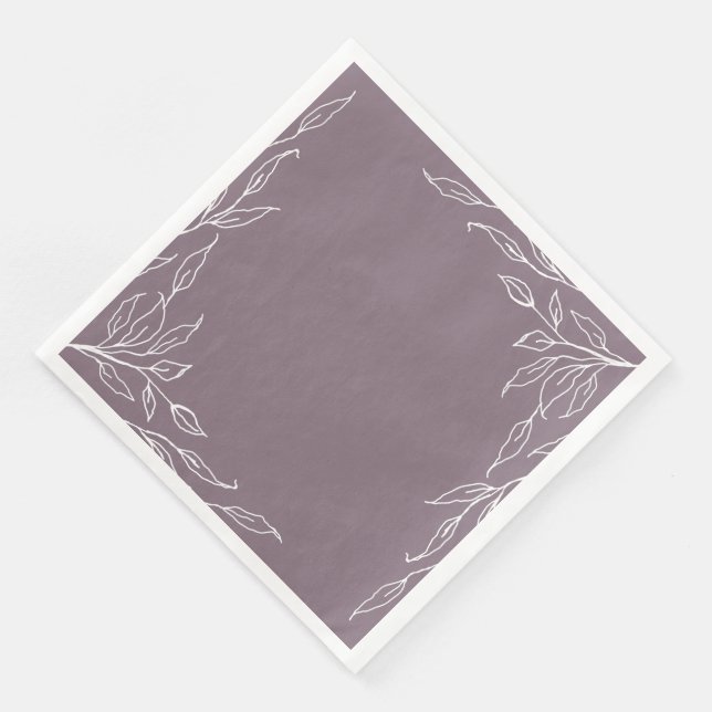 Guardanapo De Papel De Jantar Mauve Leaf Motif Partido de Ação de Graças (Canto)