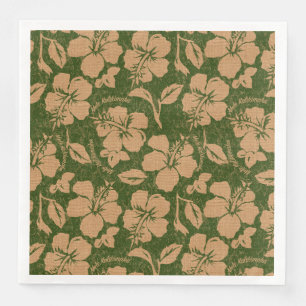 Guardanapo De Papel De Jantar Mele Kalikimaka Vintage Pareau Hawaiian Hibiscus