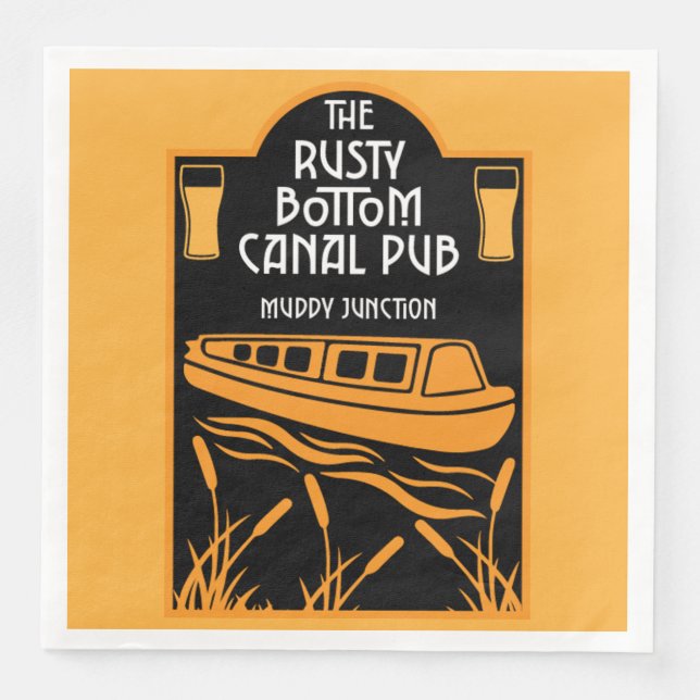 Guardanapo De Papel De Jantar Melhores Pubs de Narrowboat (Frente)
