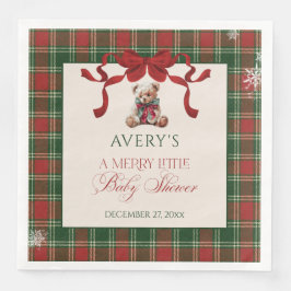 Guardanapo De Papel De Jantar Merry Little Red Bow Christmas Plaid 