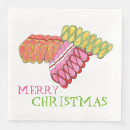 Guardanapo De Papel De Jantar Merry Natal Holiday Classic Ribbon Candy