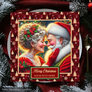Guardanapo De Papel De Jantar Mesa de Natal Napkins Red Dourado Design Verde