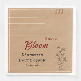 Guardanapo De Papel De Jantar Minimalist Baby In Bloom Wildflower Baby Shower