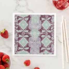 Guardanapo De Papel De Jantar Mint green and lavender purple patterns AI art 