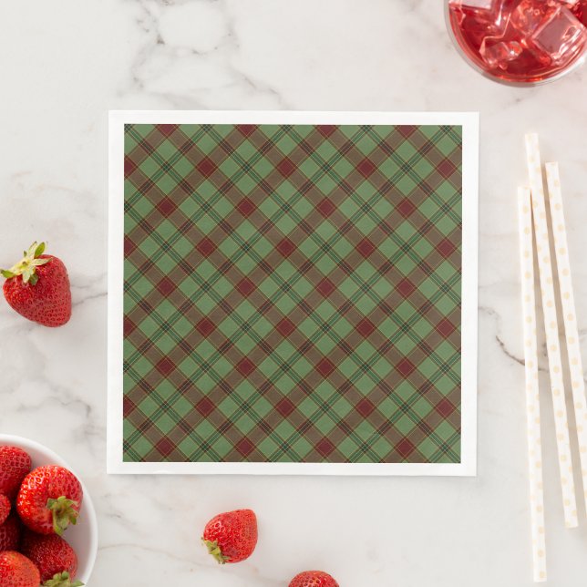 Guardanapo De Papel De Jantar Mistletoe Holly Xadrez (Insitu)