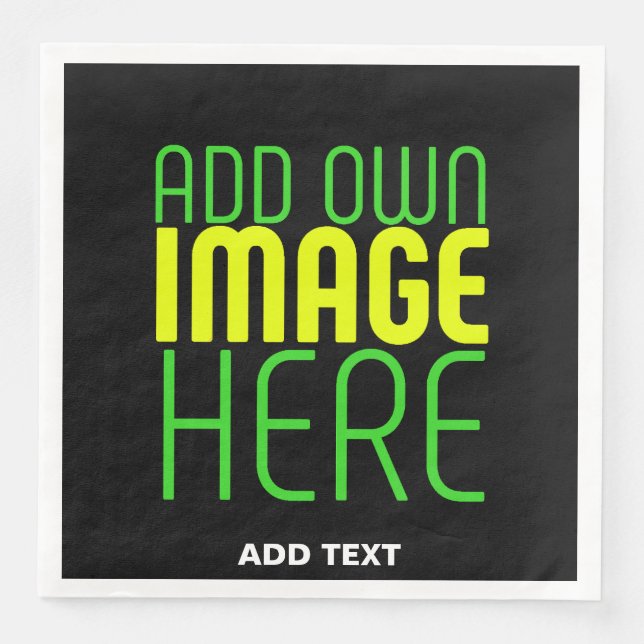 GUARDANAPO DE PAPEL DE JANTAR MODELO DE TEXTO DE IMAGEM NEGRA SIMPLES EDITÁVEL M (Frente)