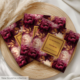 Guardanapo De Papel De Jantar Modern Burgundy Blush Dourado Cloth Napkins