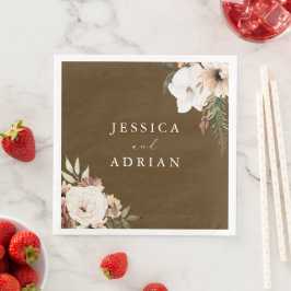 Guardanapo De Papel De Jantar Modern Floral Boho Wedding