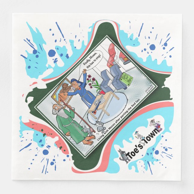 Guardanapo De Papel De Jantar Moses Parts The Living Room | Retirement Dinner (Frente)