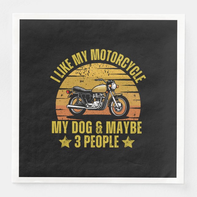 Guardanapo De Papel De Jantar Motocicleta de Cachorro (Frente)