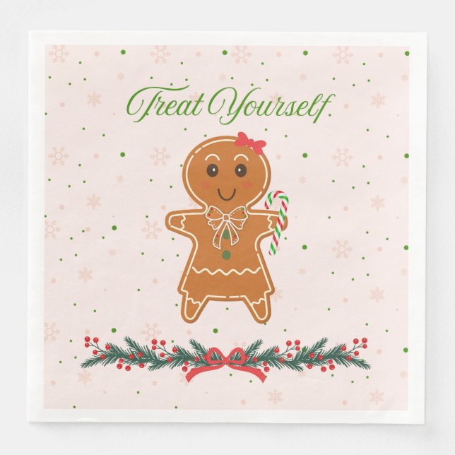 Guardanapo De Papel De Jantar Mulher de Biscoito de Natal (Frente)