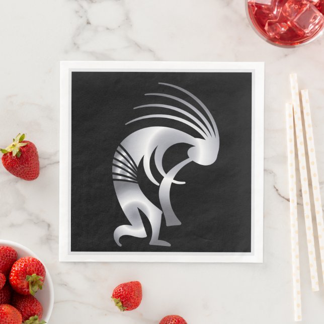 Guardanapo De Papel De Jantar Música Sudoeste Silver Kokopelli Napkins (Insitu)