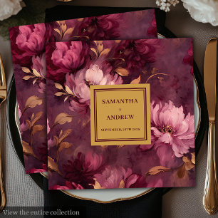 Guardanapo De Papel De Jantar Na moda Boho Burgundy Blush Dourado Casamento Napk