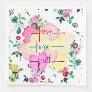Guardanapo De Papel De Jantar Napkins Love, Hope, Faith