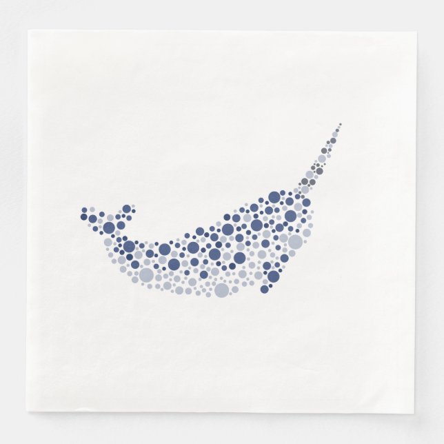 Guardanapo De Papel De Jantar Narval Em Pontos (Frente)