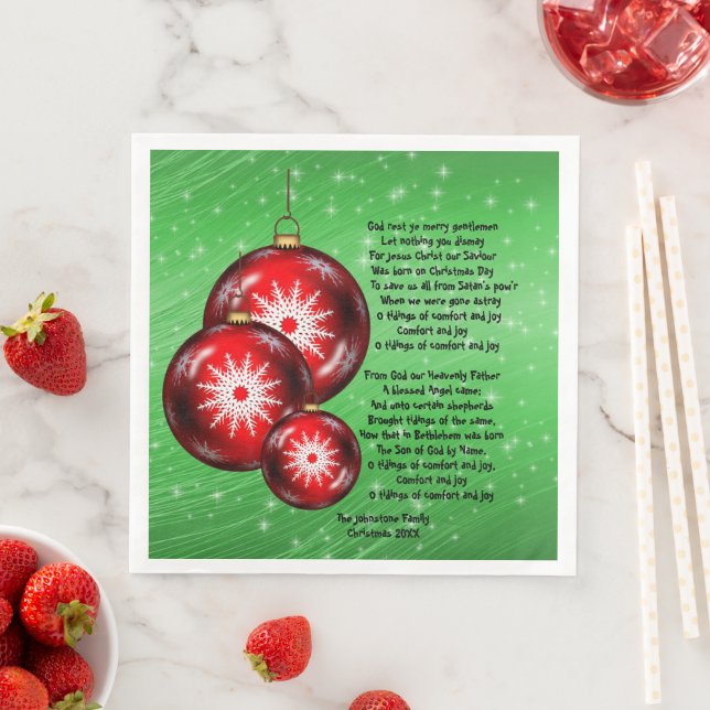 Guardanapo De Papel De Jantar Natal Carol Lyrics God Rest - Cavalheiros (Insitu)