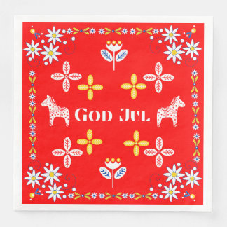 Guardanapo De Papel De Jantar Natal escandinavo Deus Jul napkins