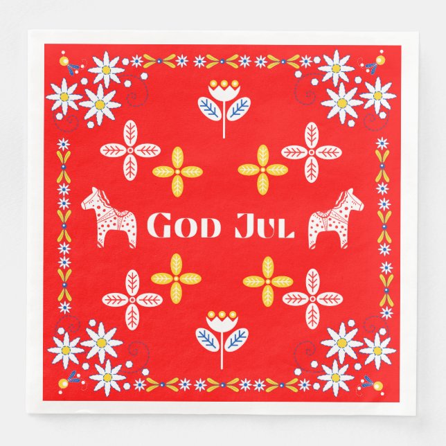 Guardanapo De Papel De Jantar Natal escandinavo Deus Jul napkins (Frente)