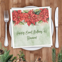 Natal Poinsettia Partido Floral Napkins
