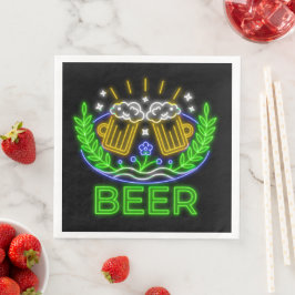 Guardanapo De Papel De Jantar Neon do Festival de Cerveja do Oktoberfest