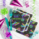 Guardanapo De Papel De Jantar Neon Glow Stick Bar Mitzvah ID991<br><div class="desc">Uma borda de palitos brilhantes espalhados em uma série de cores néon brilhantes adiciona um elemento divertido a este Bar de papel Mitzvah napkin. Adicione um nome pessoal usando o modelo fornecido. Procure ID991 para ver o convite de coordenação e outros suprimentos de terceiros com este design colorido.</div>