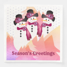 Guardanapo De Papel De Jantar Neve Artista com Rosa e Borgonha