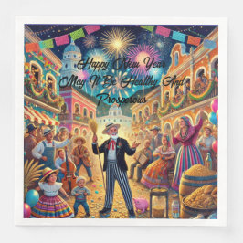 Guardanapo De Papel De Jantar New Year's Eve Celebration El Año Viejo