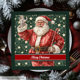 Guardanapo De Papel De Jantar Noel Claus Watercolor Holiday Napkins