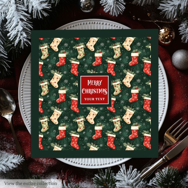 Guardanapo De Papel De Jantar Nokins de Feriado Personalizado com Aquarela Grace (Graceful Watercolor Personalized Holiday Napkins)