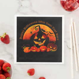 Guardanapo De Papel De Jantar Nome do Halloween Ano 20xx Glow Pumpkin Web