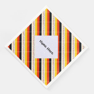 Guardanapo De Papel De Jantar Nome Personalizado Bandeira da Alemanha Azulejada
