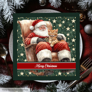 Guardanapo De Papel De Jantar Nome personalizado Papai Noel Natal Napkins
