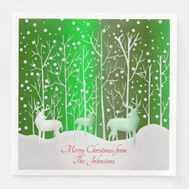 Guardanapo De Papel De Jantar Nome Verde de Edição do Conjunto de Revistas Branc