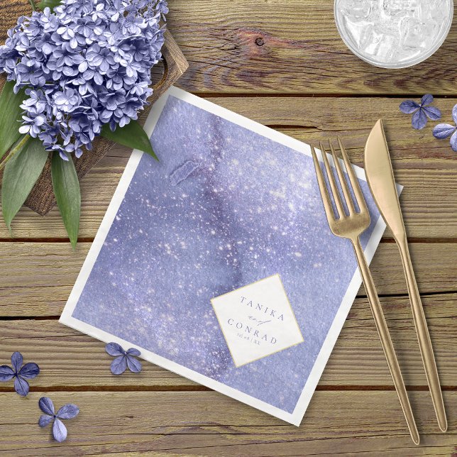 Guardanapo De Papel De Jantar Nomes de Aquarela de Casamento Peri ID954 (Criador carregado)