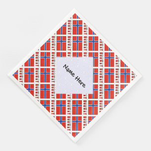 Guardanapo De Papel De Jantar Noruega Bandeira Norueguesa Personalizada com Nome