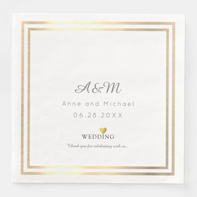 Guardanapo De Papel De Jantar nossa recepção de casamento (Frente)