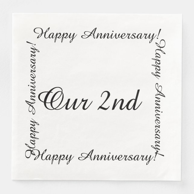 Guardanapo De Papel De Jantar Nosso segundo Feliz aniversário (Frente)