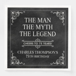 Guardanapo De Papel De Jantar O Homem O Mito A Lenda 75º Aniversário Negro