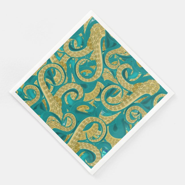 Guardanapo De Papel De Jantar Octopus Napkins Tentalies Design moderno (Canto)