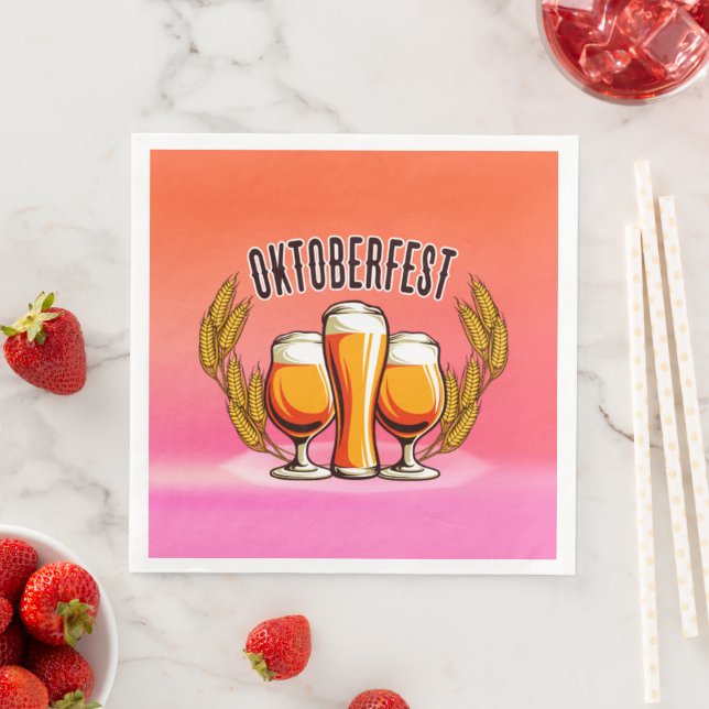 Guardanapo De Papel De Jantar Óculos das damas de cervejas Oktoberfest em Pastel (Insitu)