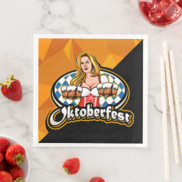 Guardanapo De Papel De Jantar Oktoberfest Beer Caneca de cerveja Woman Serving P