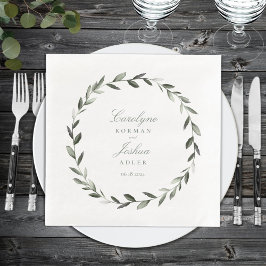 Guardanapo De Papel De Jantar Olive Wreath Wedding Elegant