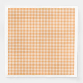 Guardanapo De Papel De Jantar Orange Checkerboard Pattern