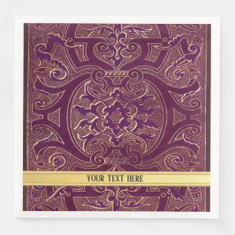 Guardanapo De Papel De Jantar Ornamentado Purple Vintage Dourado