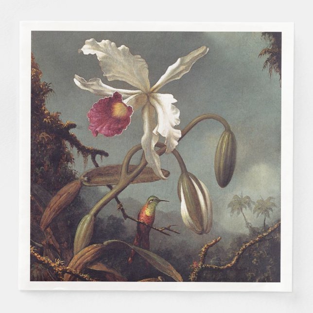 Guardanapo De Papel De Jantar Orquídea Branca Brasileira (Frente)