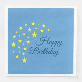 Guardanapo De Papel De Jantar Ouro Starry Moon no Picton Blue Happy Birday