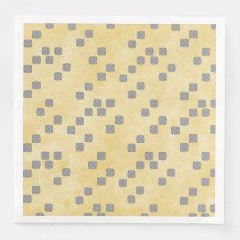 Guardanapo De Papel De Jantar Padrão Bolinhas Contemporâneo Amarelo e Cinza