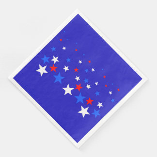 Guardanapo De Papel De Jantar Padrão das estrelas azul, vermelha e branca
